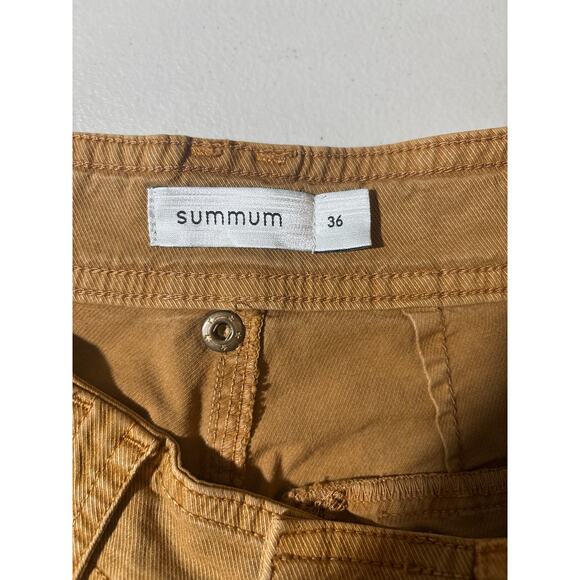 Summum Womens Size 36 Brown Twill Stretch Worker Pockets Tapered Pants Trousers - Picture 3 of 12